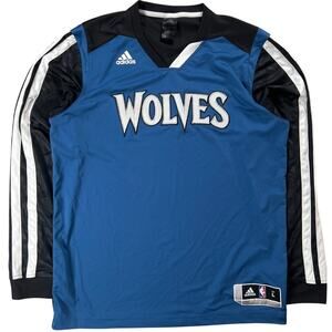 NBA Adidas Minnesota Timberwolves Warmup Top Shirt Blue Men’s Large Climate